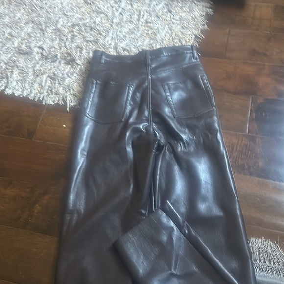 Aritzia Wilfred the Melina Hugh waste brown leather pants size 6 - Picture 9 of 11